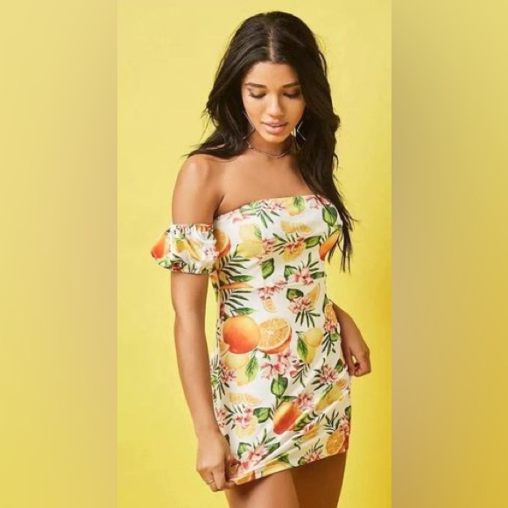 FOREVER 21 Off The Shoulder Mini Dress - Large